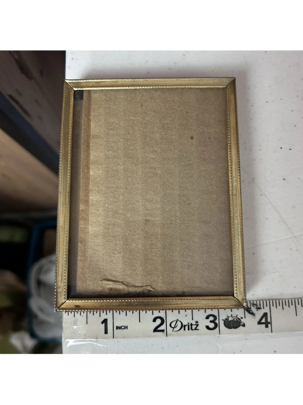 Lot of 2 Vintage Gold Metal ornate Picture Frames, 1 (4x6) And 1 (3x4) MCM